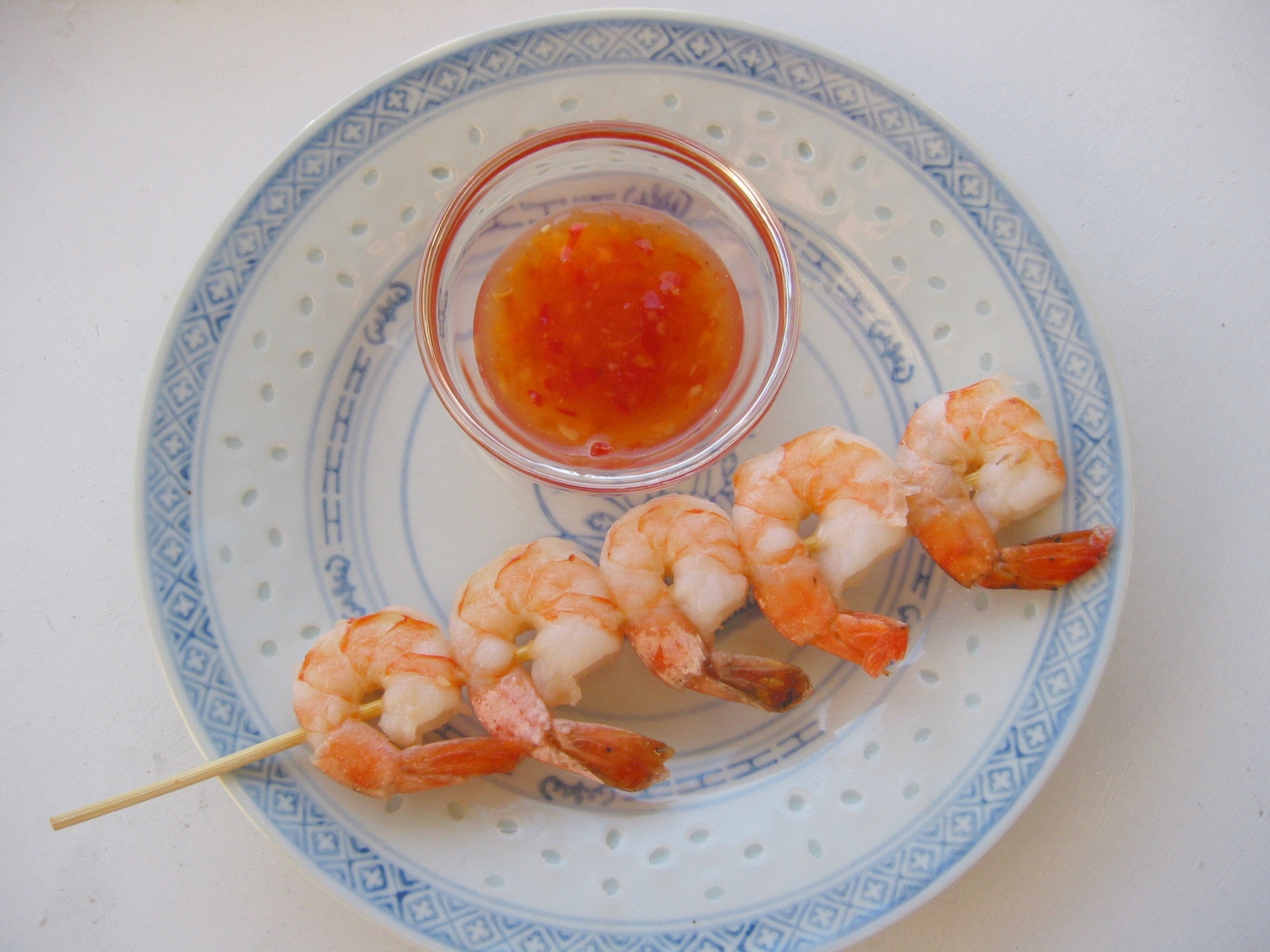Garnelenspiee mit Thai-Chili-Chicken Sauce