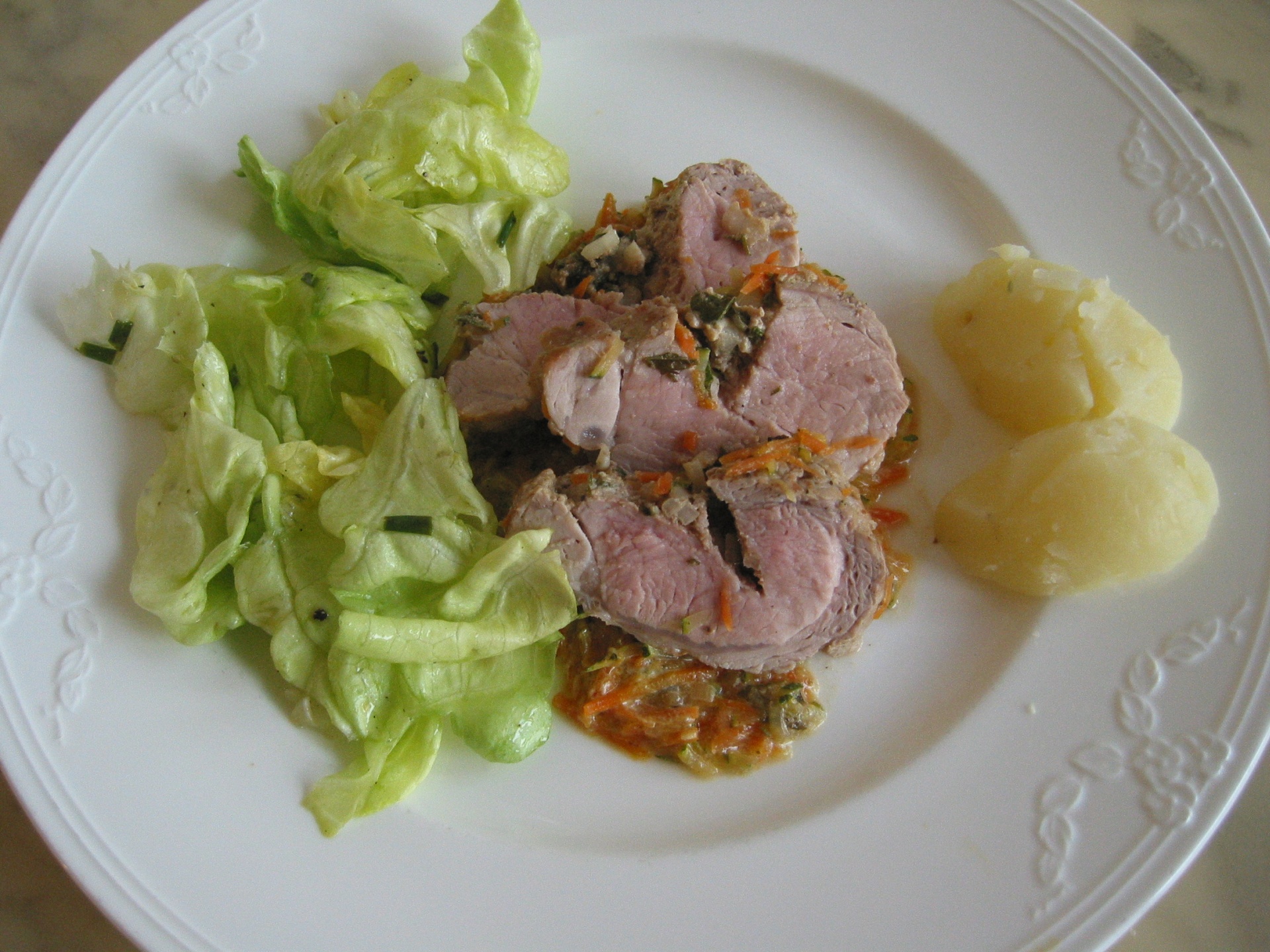 Schweinefilet mit Kruterfllung