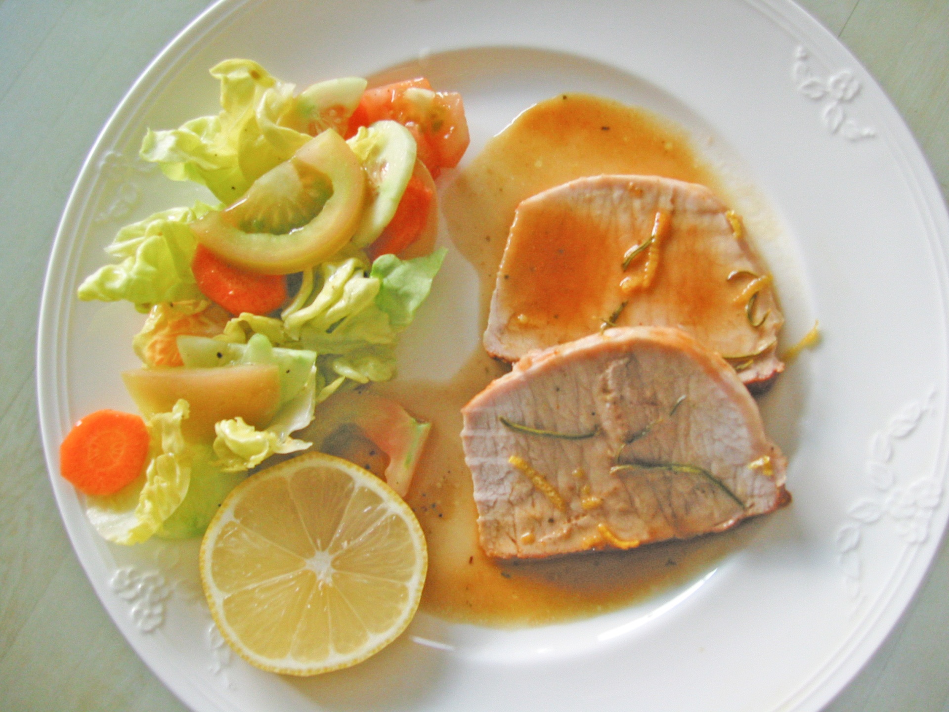 Schweinelende mit Zitronensauce