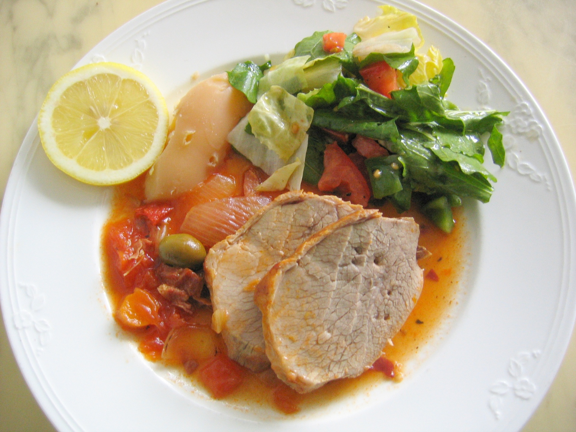 Kalbsbraten mit Oliven