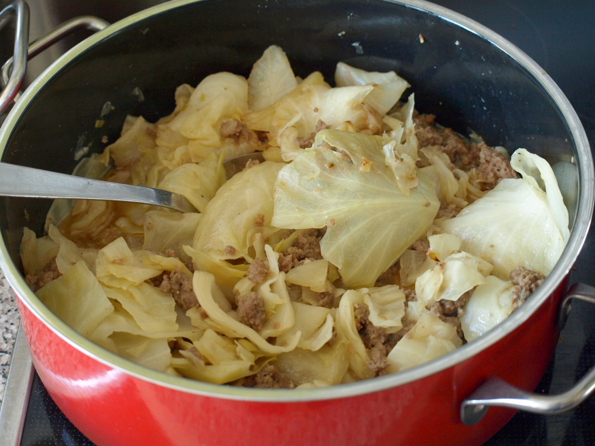 Kohl mit Hackfleisch