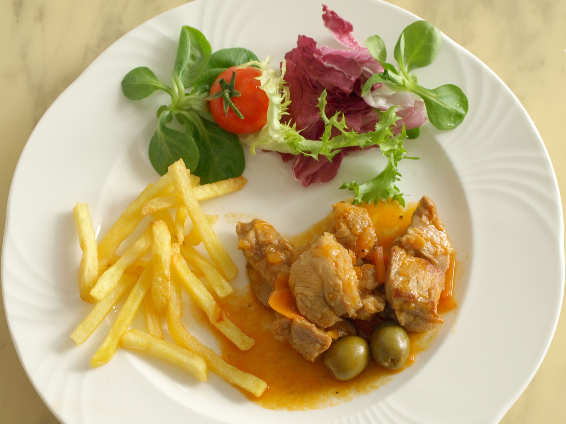 Sautierte Kalbfleischwrfel
