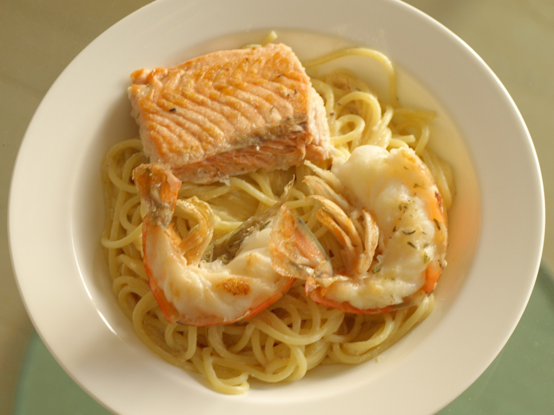 Spaghetti mit Riesengarnelen