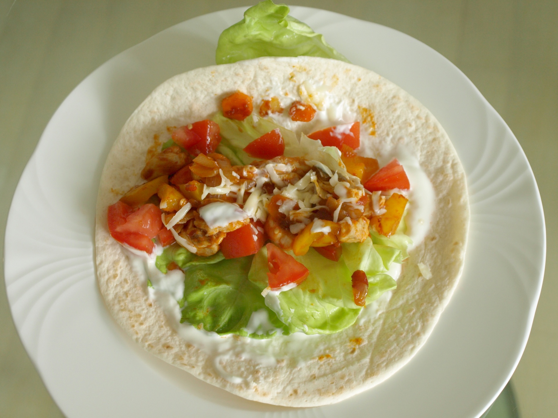 Wrap mit Hhnchenfleisch