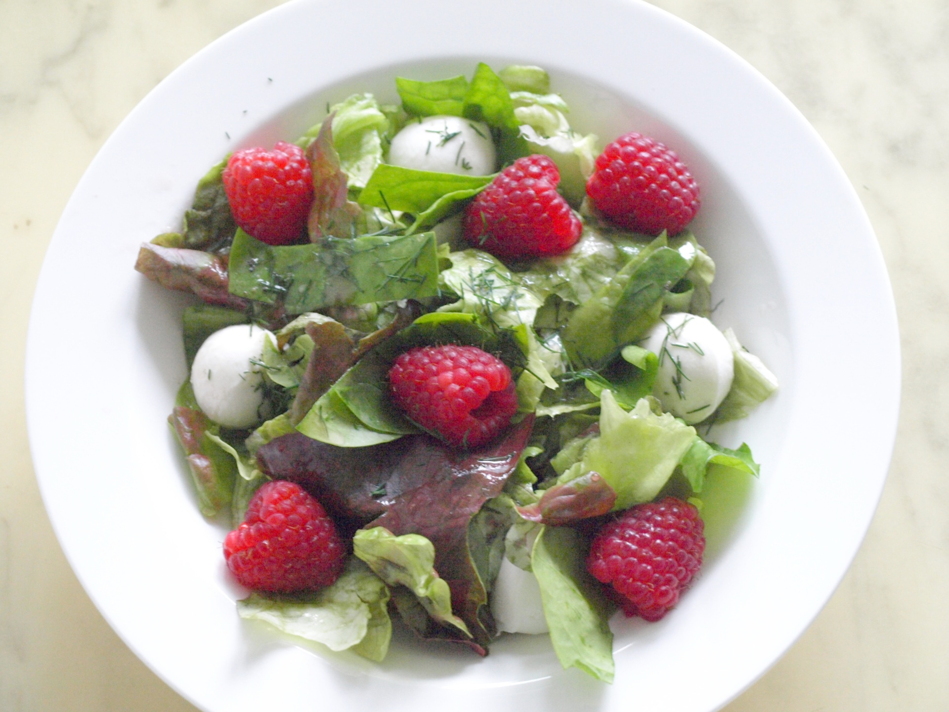 Blattsalate mit Mozzarella