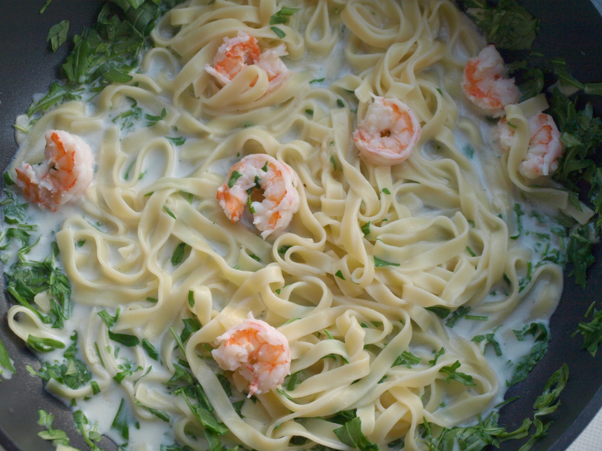 Tagliatelle mit Garnelen
