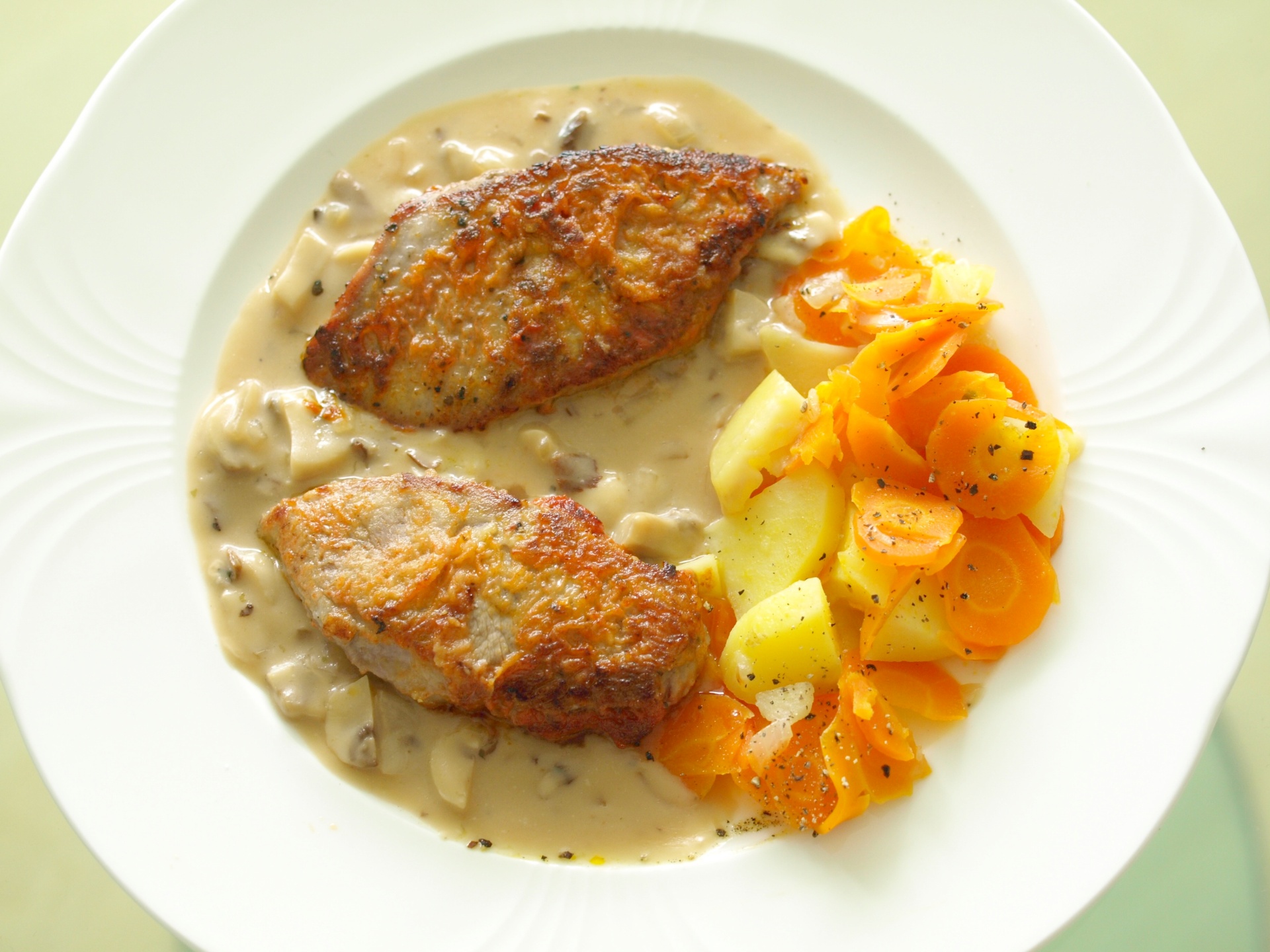 Kalbsschnitzel mit Pilzsauce