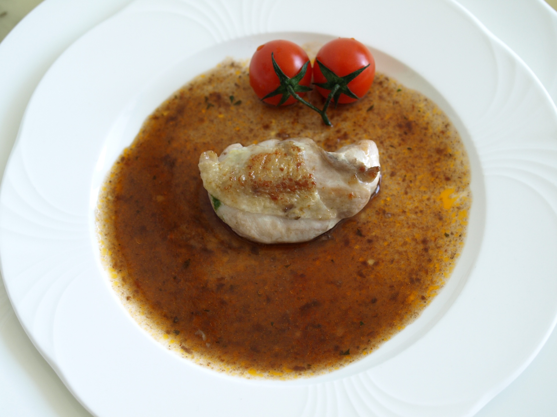 Wachtelbrstchen auf Rotweinsauce
