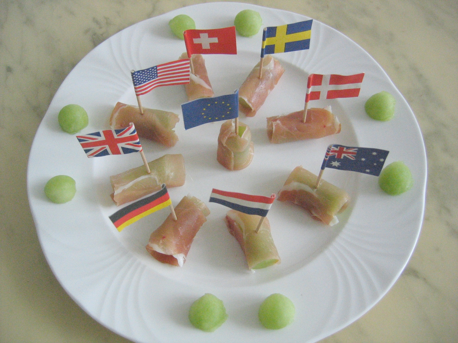 Melonenhppchen mit Parmaschinken