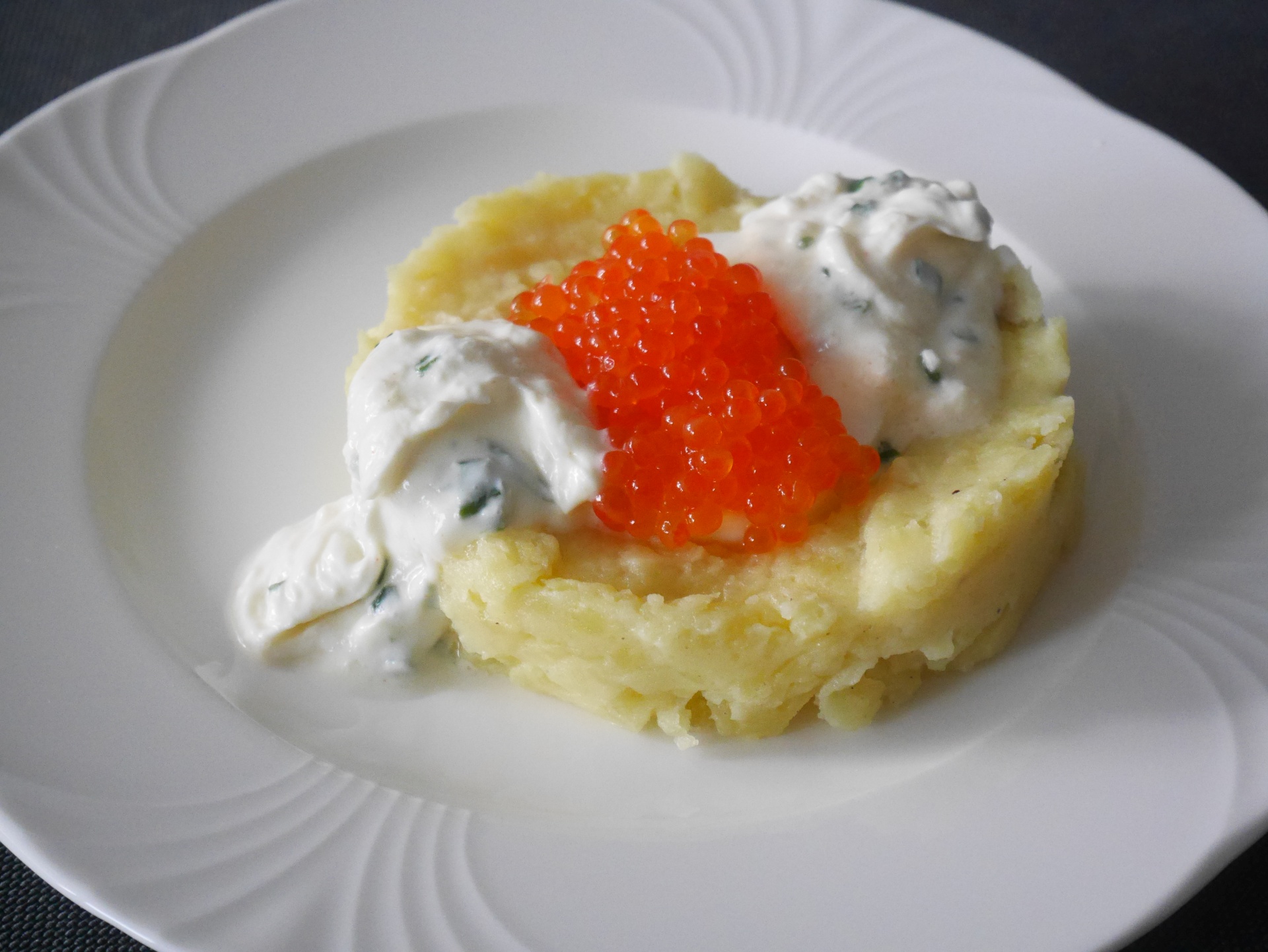Kartoffeltrtchen mit Forellenkaviar