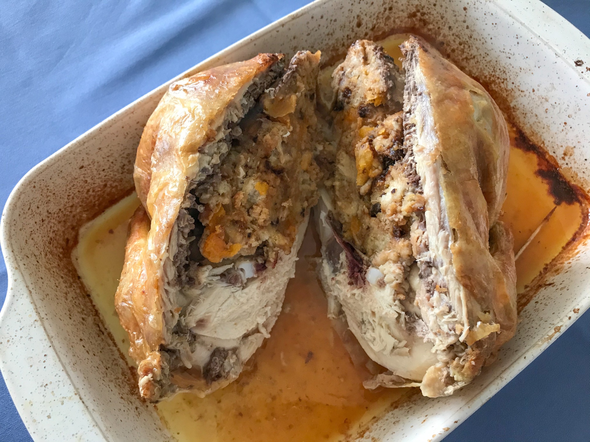 Huhn, gefllt mit Backobst