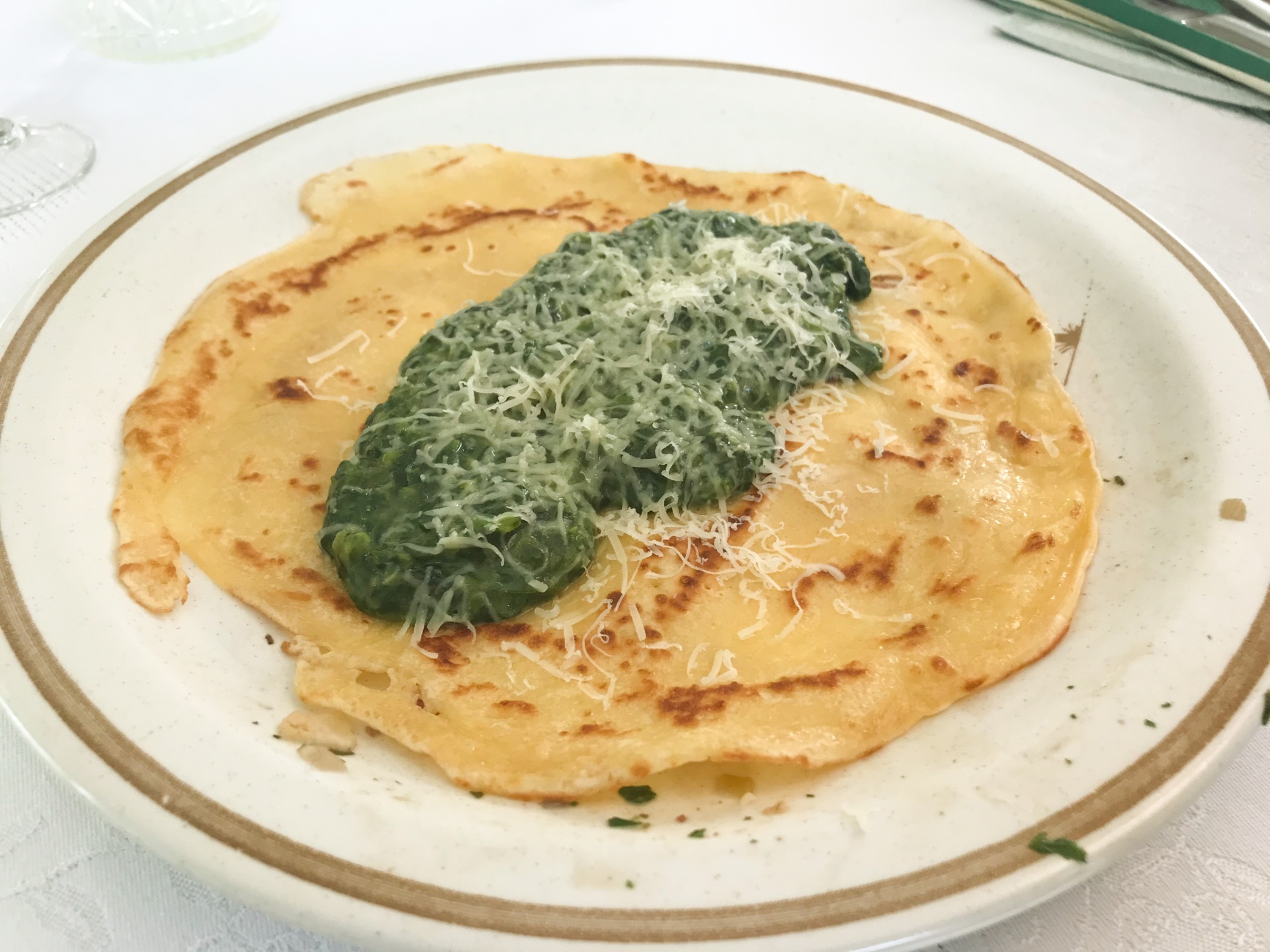 Crpes mit Rahmspinat und Kse