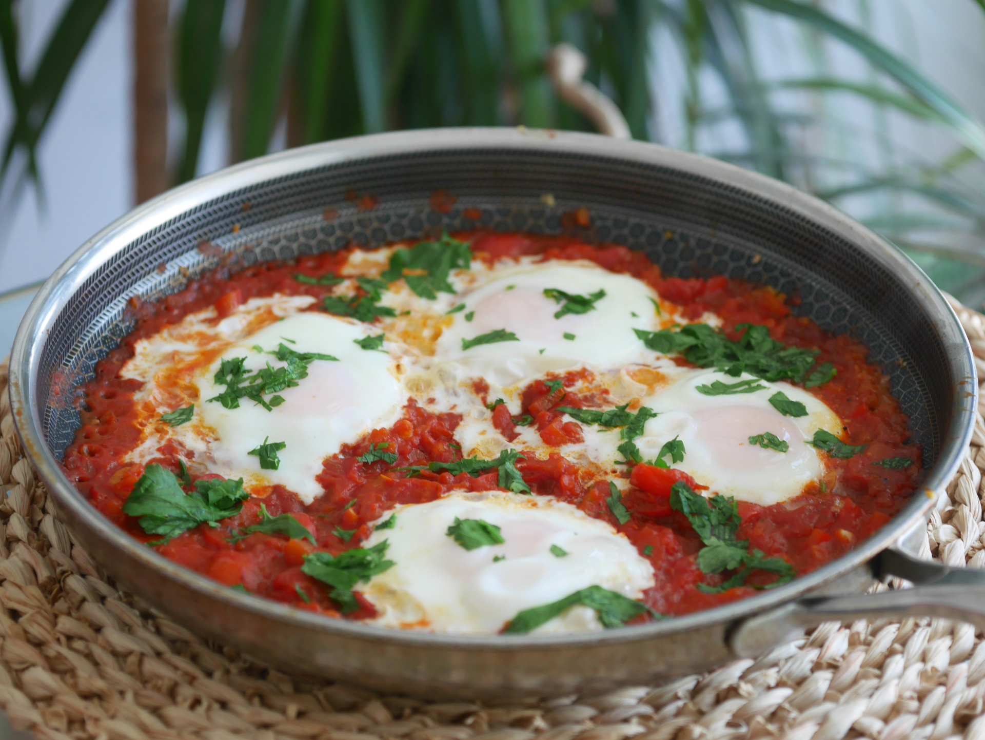 Shakshuka - Orientalischer Gemseeintopf mit
              Ei