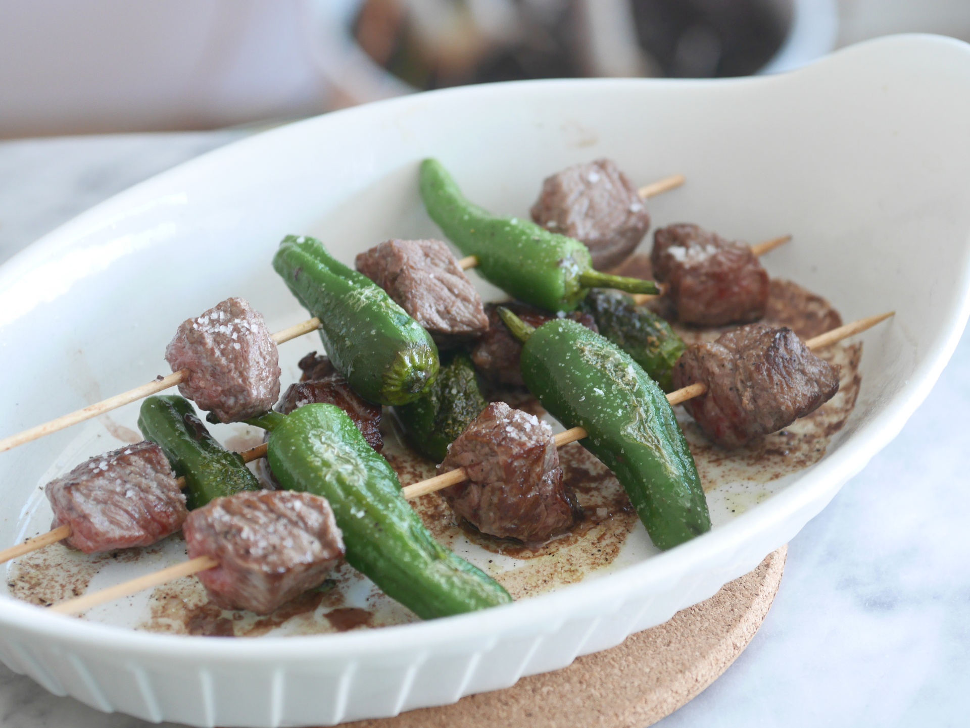 Steakw�rfel mit Pimientos