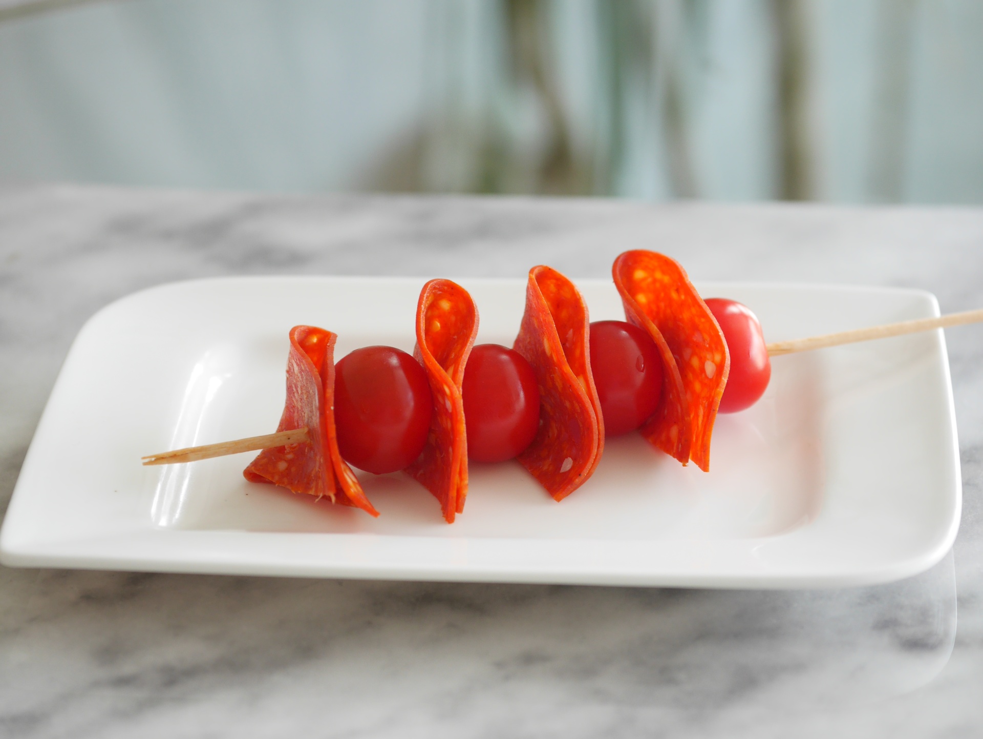 Kirschtomaten-Chorizo-Spie�e